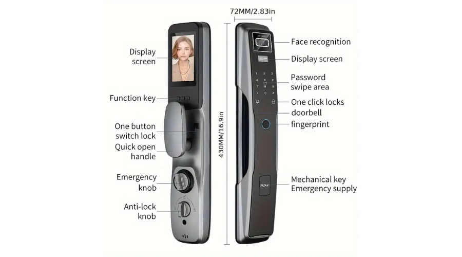 3D Face Recognition Puxin Q19 Automatic Fingerprint Lock